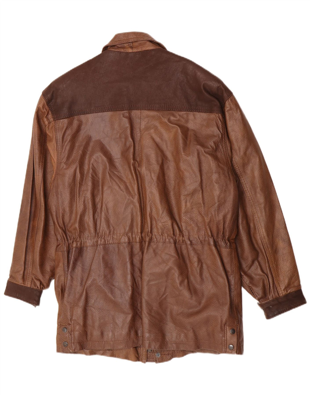 Vintage Mens Leather Coat UK 40 Large Brown