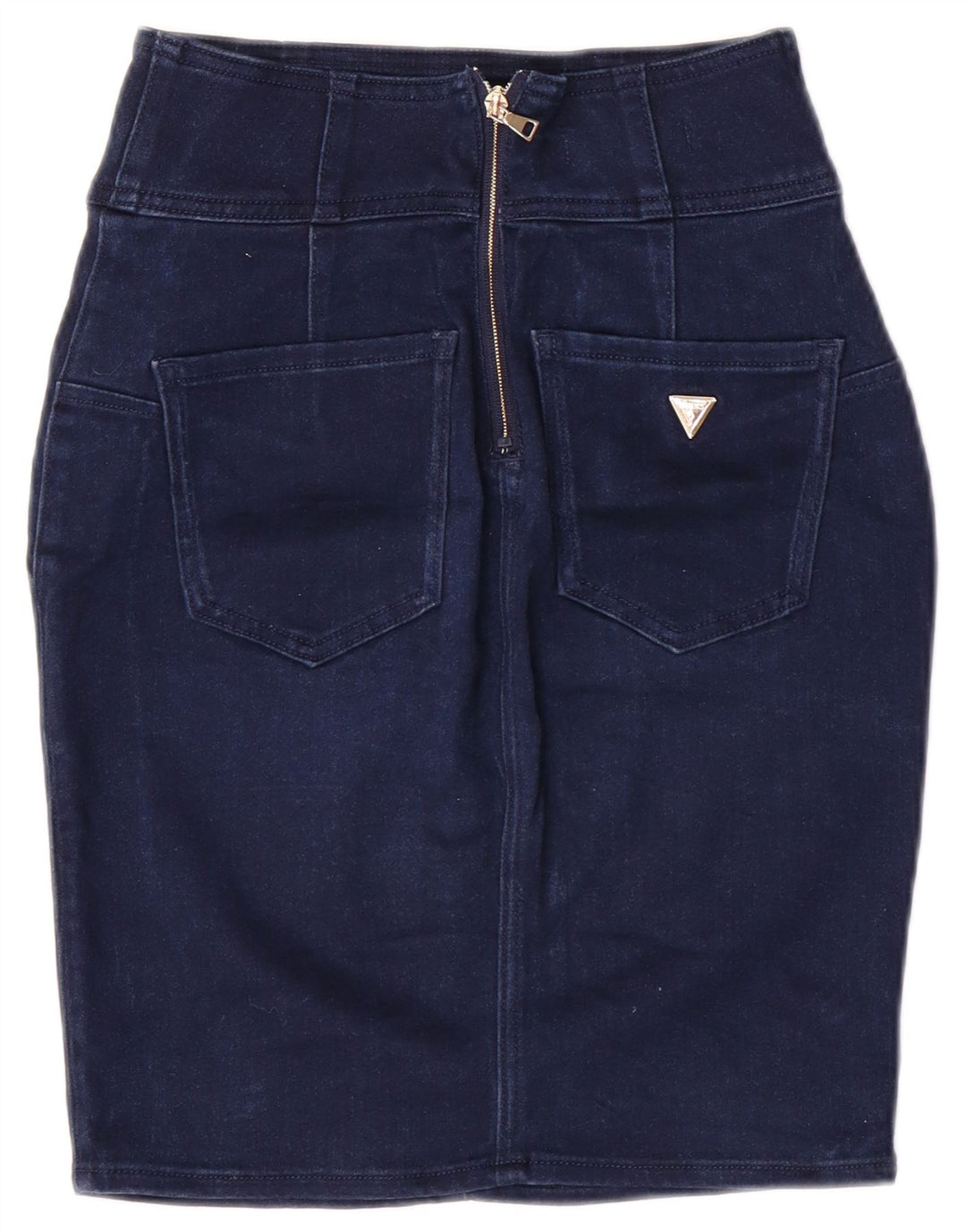 Guess Womens High Waist Denim Skirt W28 Medium Blue Modal Classic