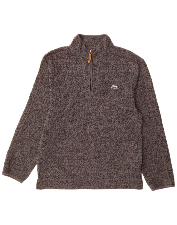 Weird Fish Mens Zip Neck Sweatshirt Jumper Medium Grey Polyester