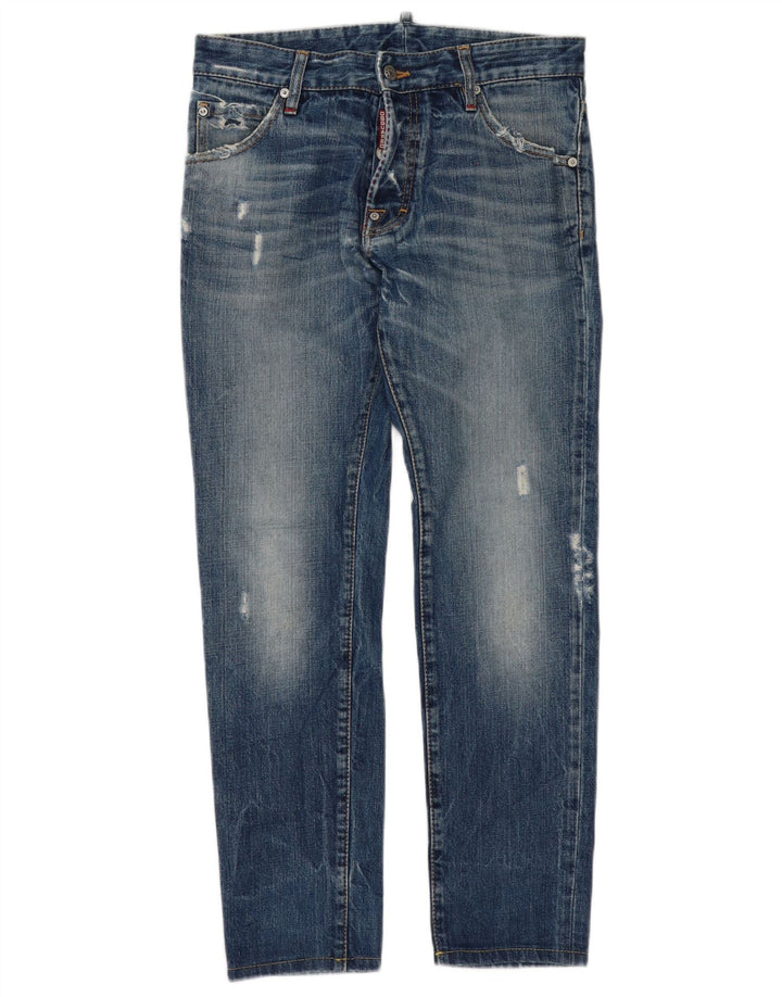 Dsquared Mens Distressed Slim Jeans IT 46 Small W32 L30 Blue Cotton
