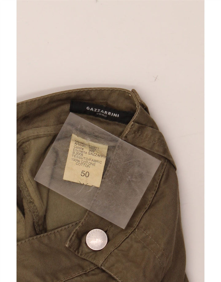 GAZZARRINI Mens Cargo Bermuda Shorts IT 50 Large W38  Khaki Cotton