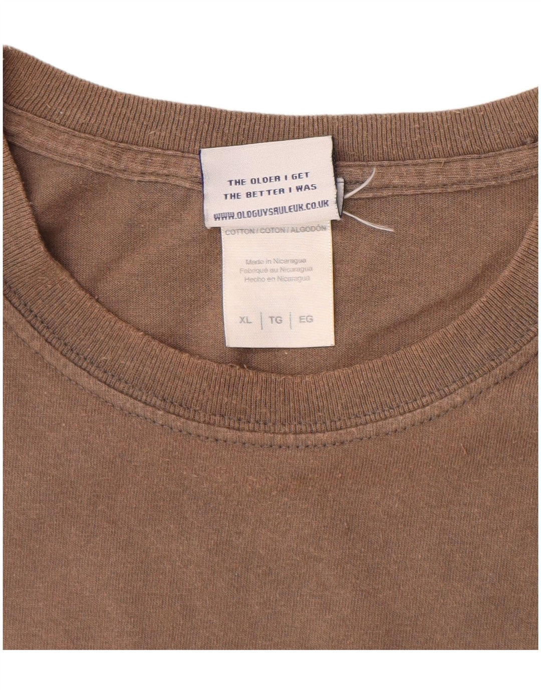 OLD GUYS RULE Mens Graphic T-Shirt Top XL Brown Cotton