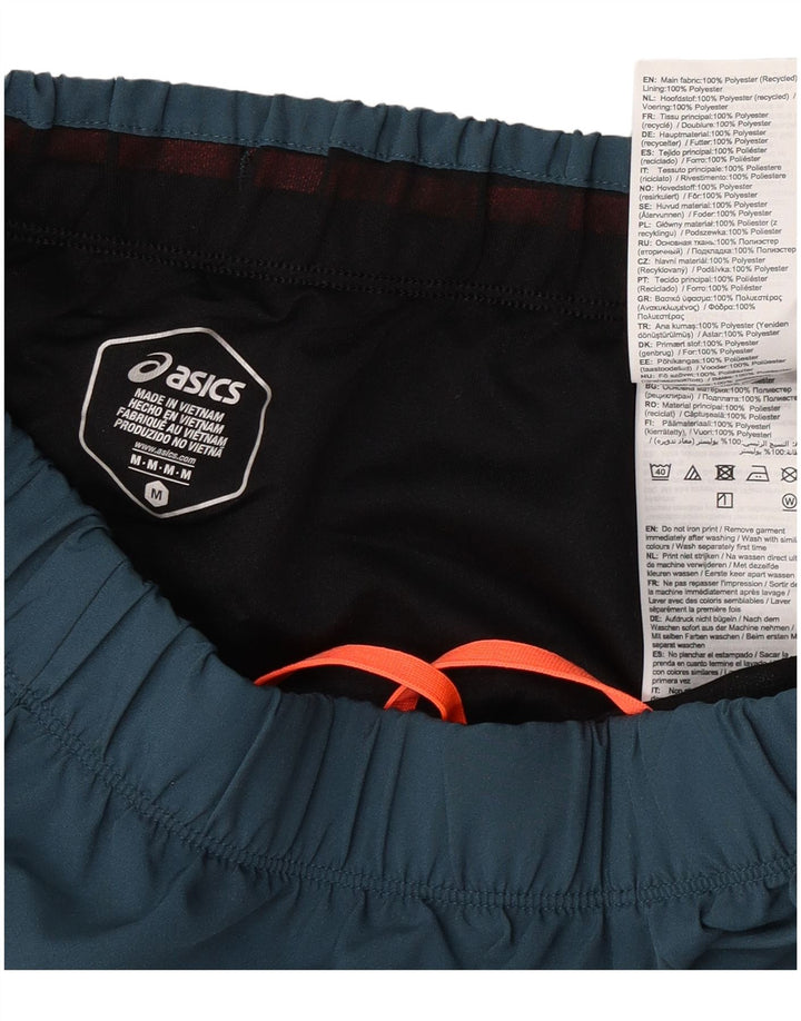 Asics Mens Graphic Sport Shorts Medium  Navy Blue Polyester