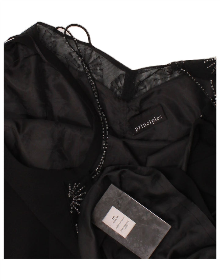 PRINCIPLES Womens Sleeveless Sheath Dress UK 16 Large Black Polyester Vintage Principles and Second-Hand Principles from Messina Hembry 