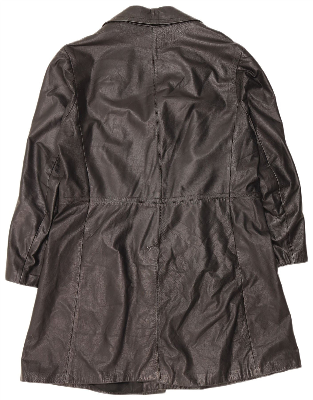 Vintage Mens Leather Coat UK 40 Large Black Leather