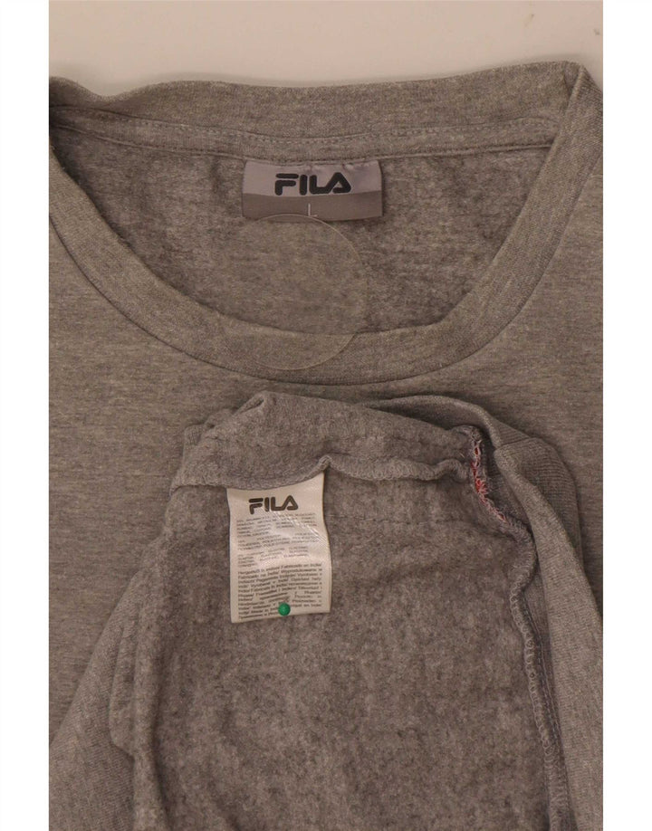 Fila Mens Graphic Sweatshirt Jumper Large Grey Colourblock Cotton