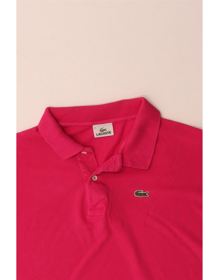 LACOSTE Mens Polo Shirt Size 9 5XL Pink Cotton