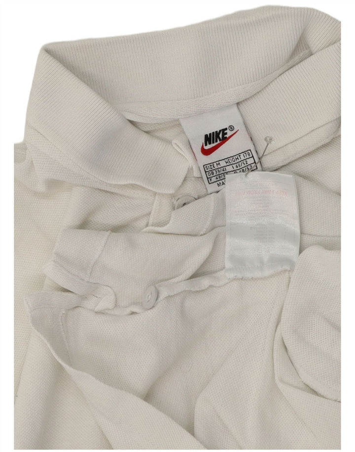 Nike Mens Polo Shirt Medium White Cotton