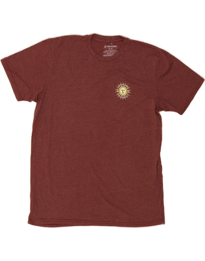 VOLCOM Mens Graphic T-Shirt Top XL Maroon Cotton Vintage Volcom and Second-Hand Volcom from Messina Hembry 