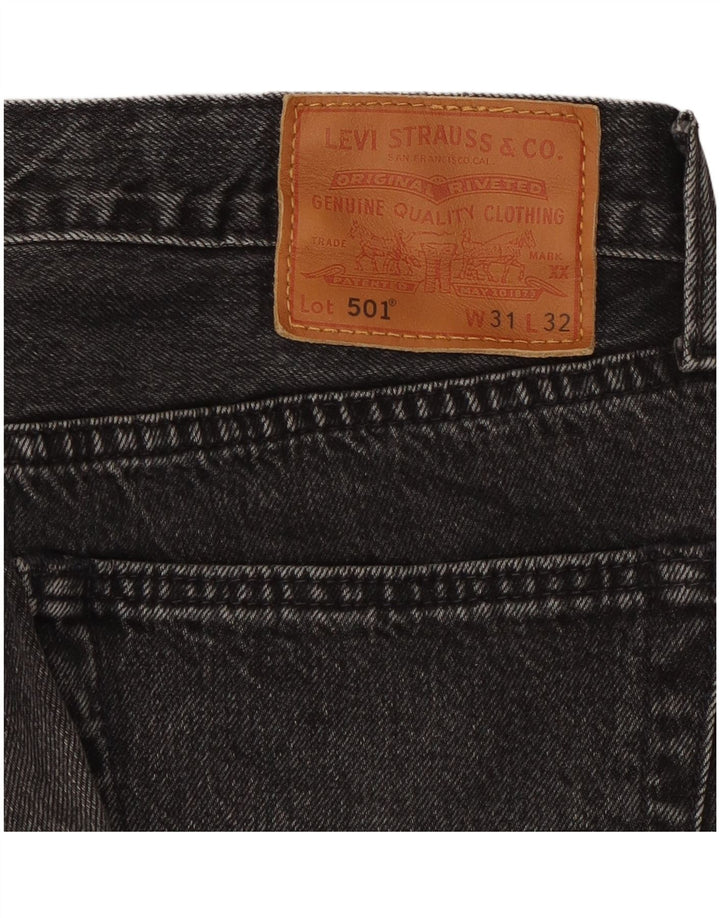 Levi's Mens 501 Straight Jeans W31 L29 Black Cotton
