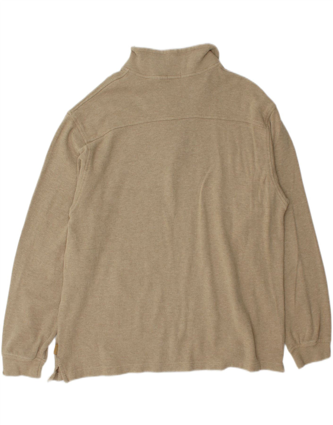 IZOD Mens Zip Neck Jumper Sweater XL Beige Cotton Vintage Izod and Second-Hand Izod from Messina Hembry 