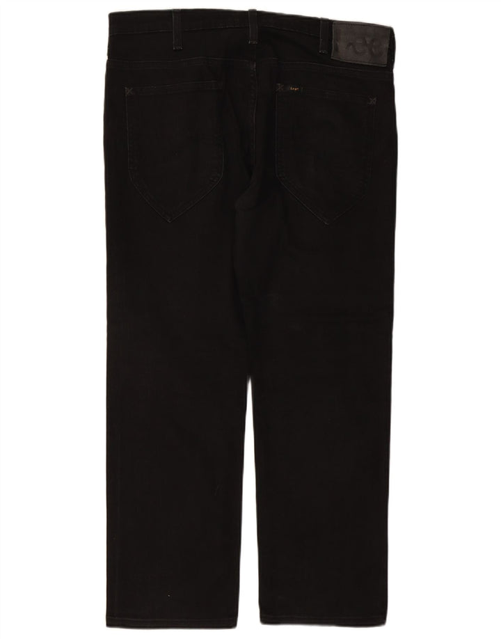 LEE Mens Macky Straight Jeans W36 L27 Black Cotton