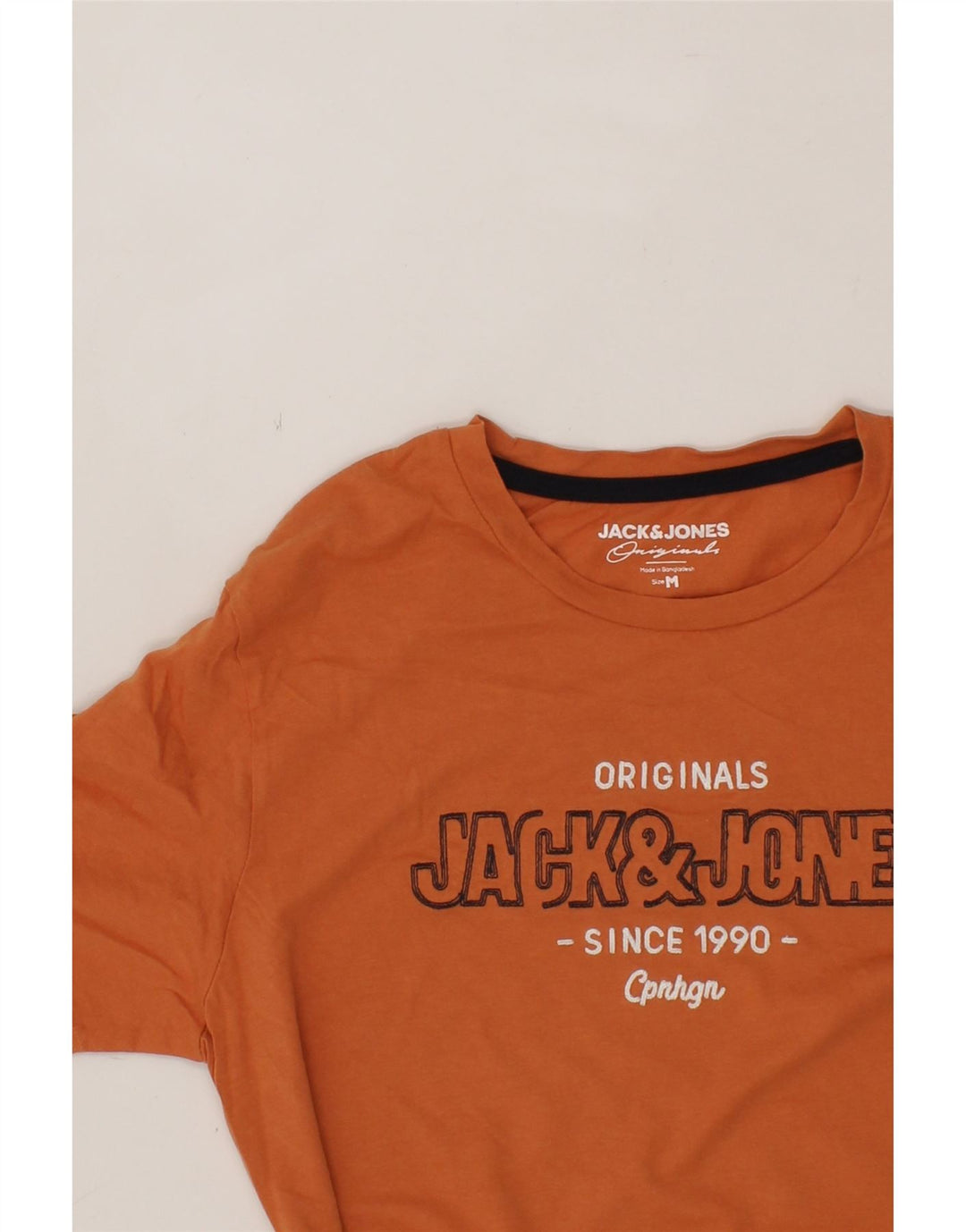JACK & JONES Mens Graphic T-Shirt Top Medium Orange Cotton Vintage Jack & Jones and Second-Hand Jack & Jones from Messina Hembry 