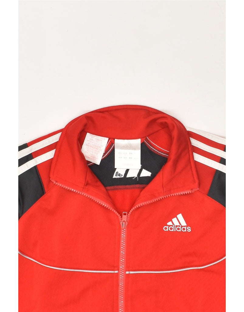 ADIDAS Boys Tracksuit Top Jacket 11-12 Years Red Colourblock Polyester | Vintage Adidas | Thrift | Second-Hand Adidas | Used Clothing | Messina Hembry 