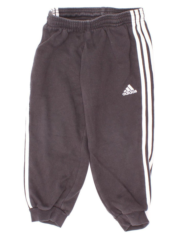 Adidas Boys Tracksuit Trousers Joggers 3-4 Years Black Cotton