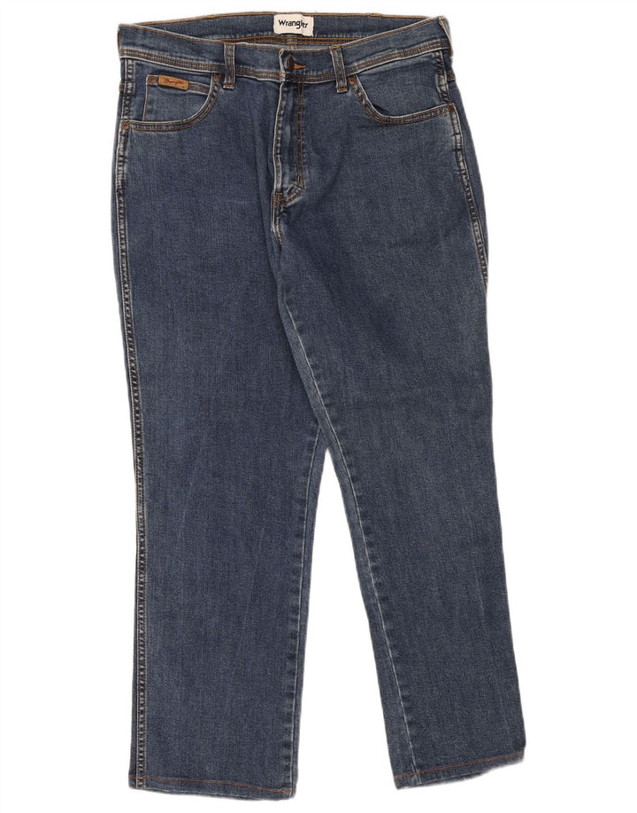 Wrangler Mens Texas Straight Jeans W34 L27 Blue Cotton