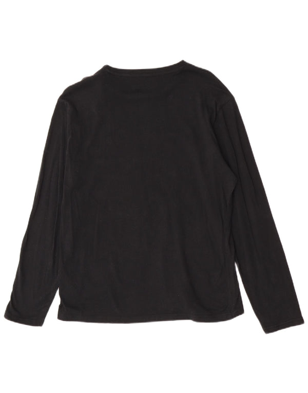 Diadora Mens Top Long Sleeve Small Black Cotton