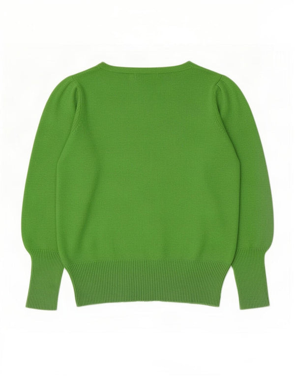 Marks & Spencer Womens Boat Neck Jumper Sweater UK 12 Medium Green Viscose