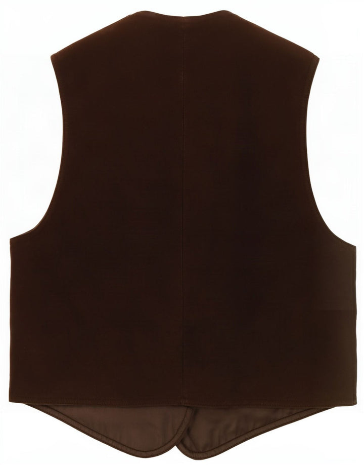 Vintage Mens Suede Waistcoat Small Brown