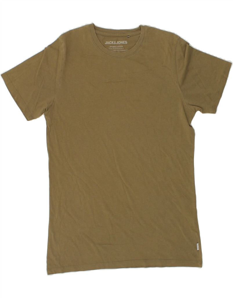 JACK & JONES Mens T-Shirt Top Medium Khaki Cotton | Vintage Jack & Jones | Thrift | Second-Hand Jack & Jones | Used Clothing | Messina Hembry 