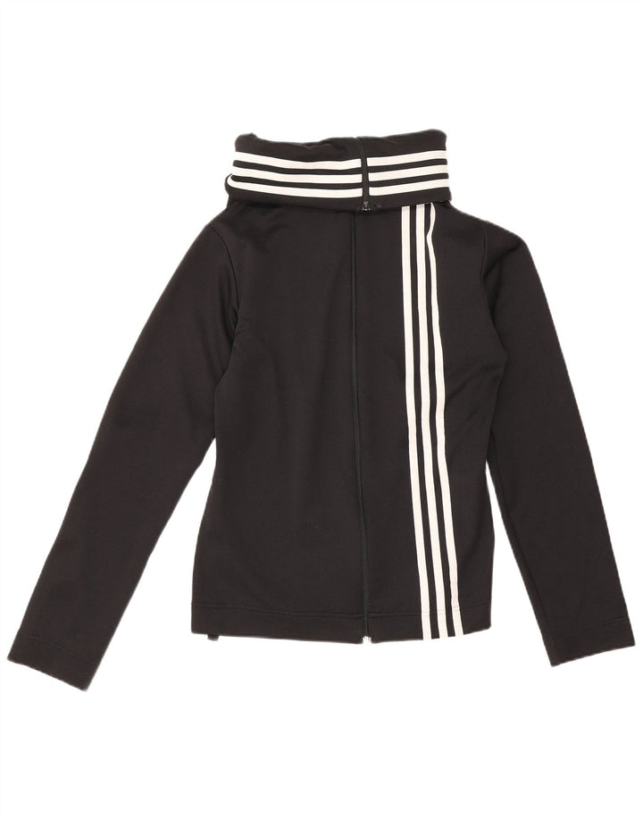 Adidas Womens Tracksuit Top Jacket UK 14 Medium Black Polyester
