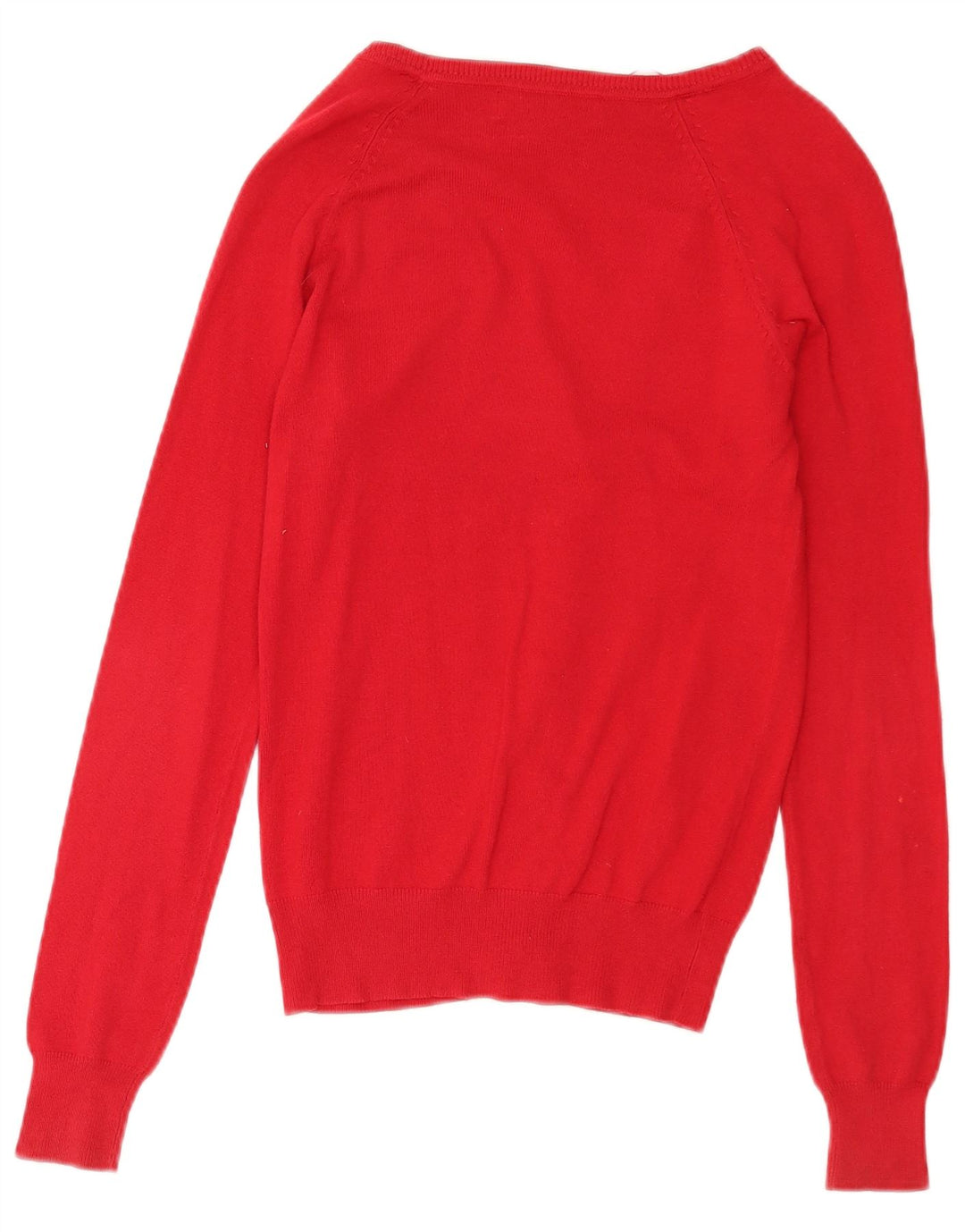 Zara Womens Cardigan Sweater UK 10 Small Red Cotton