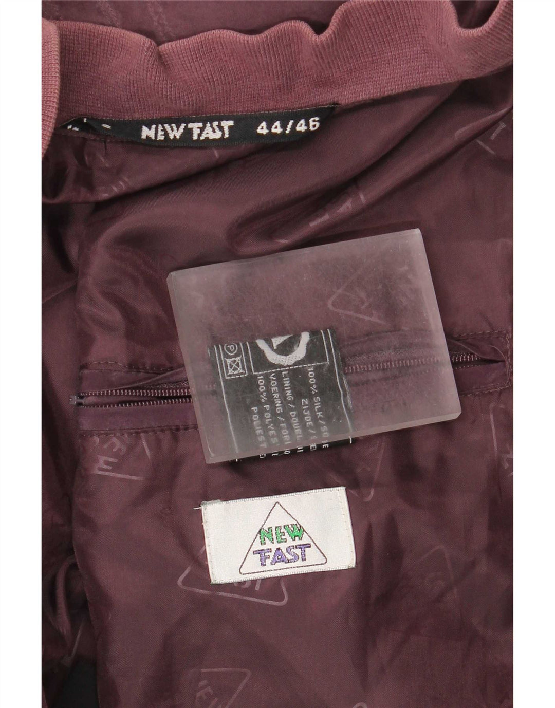 C&A Mens New Fast Bomber Jacket EU 44 2XL Burgundy Silk