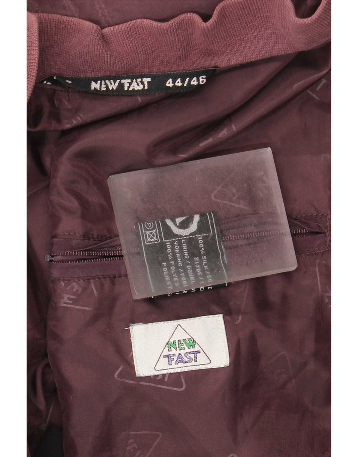 C&A Mens New Fast Bomber Jacket EU 44 2XL Burgundy Silk