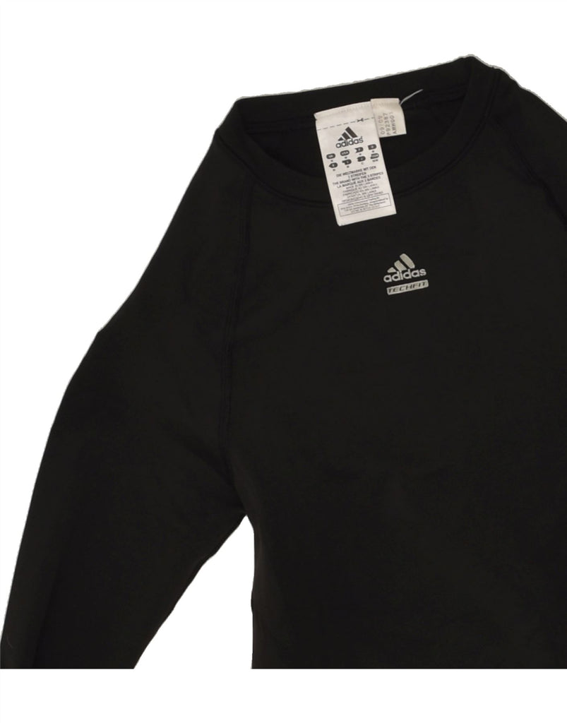 ADIDAS Womens Top Long Sleeve UK 12 Medium Black Polyester | Vintage Adidas | Thrift | Second-Hand Adidas | Used Clothing | Messina Hembry 