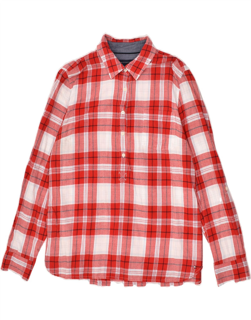 TOMMY HILFIGER Womens Shirt UK 16 Large Red Check Cotton | Vintage Tommy Hilfiger | Thrift | Second-Hand Tommy Hilfiger | Used Clothing | Messina Hembry 