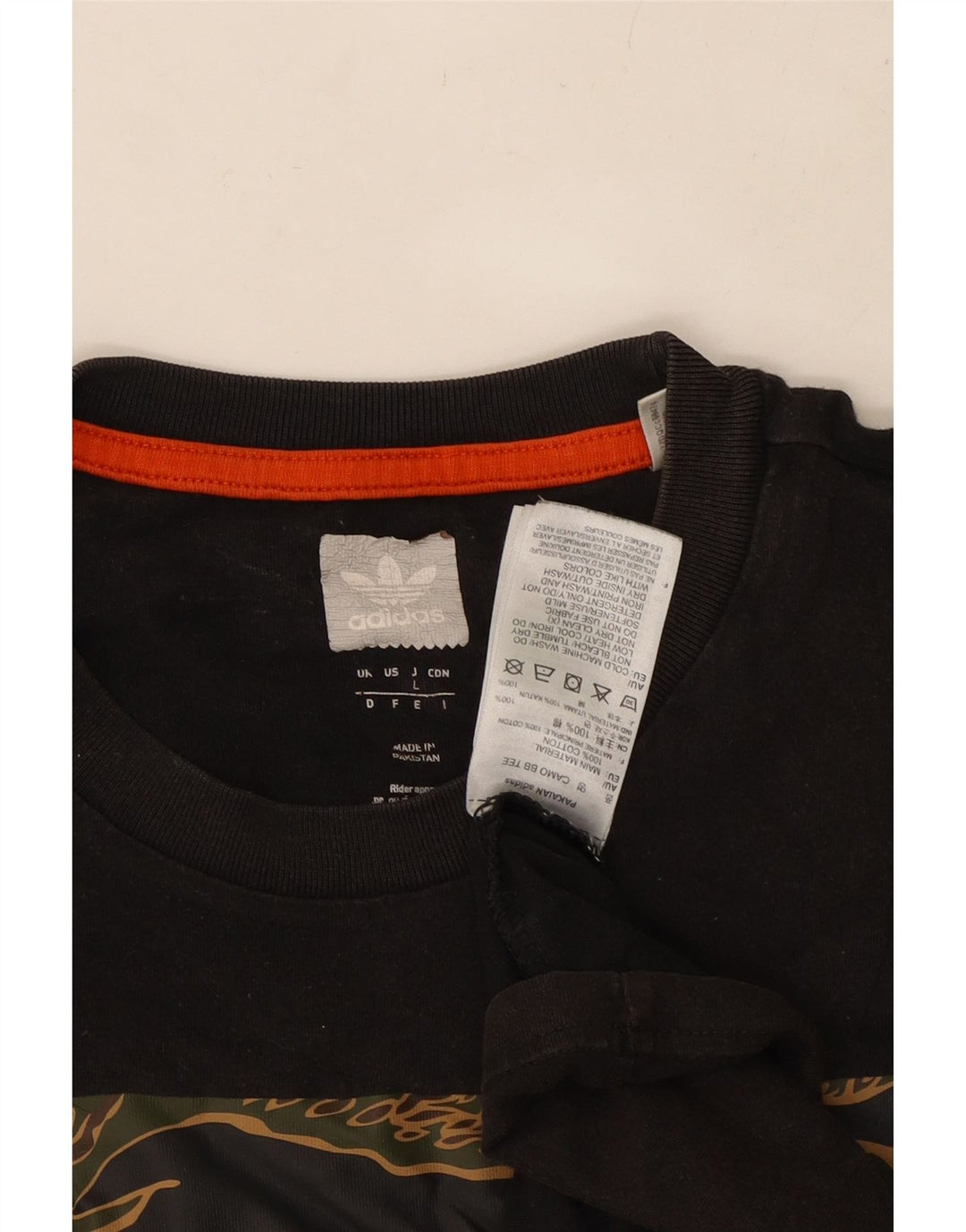 ADIDAS Womens Graphic T-Shirt Top UK 14 Large Black Cotton Vintage Adidas and Second-Hand Adidas from Messina Hembry 