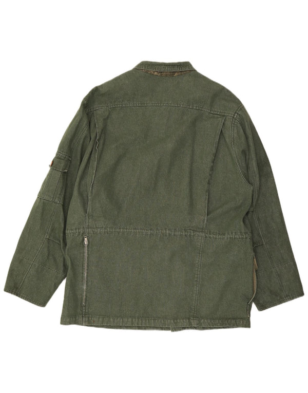 Rascher Mens Utility Jacket EU 56 3XL Green Cotton