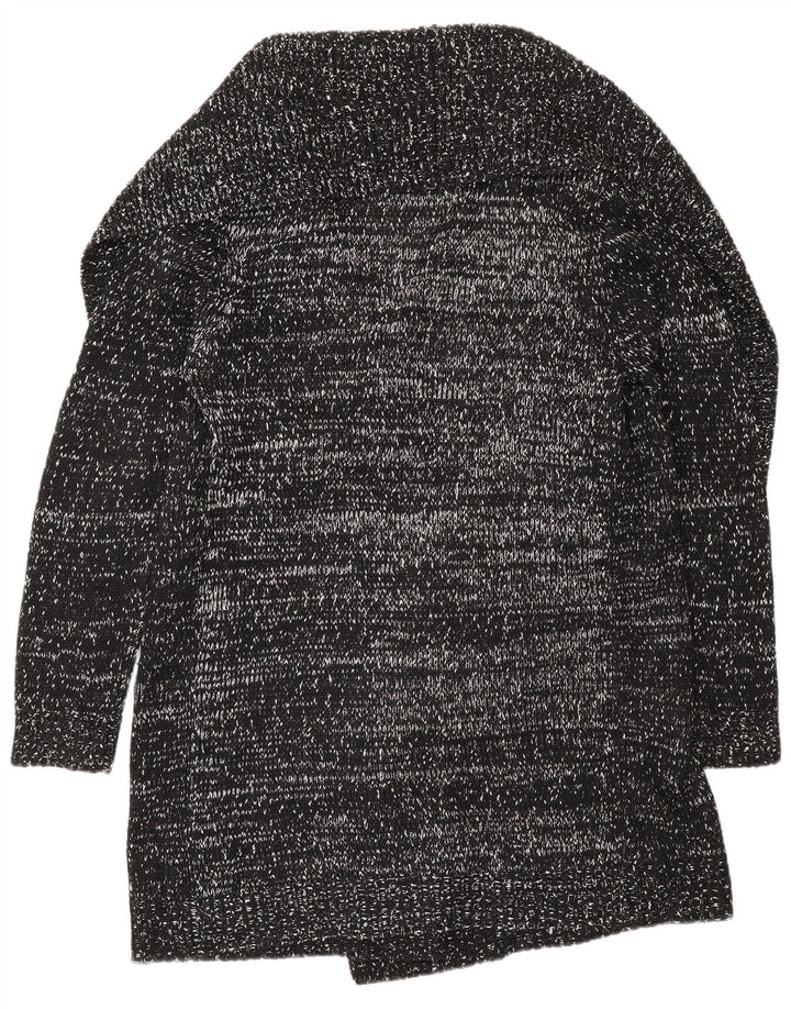 Oasis Womens Oversized Longline Cardigan Sweater UK 14 Medium Black Flecked
