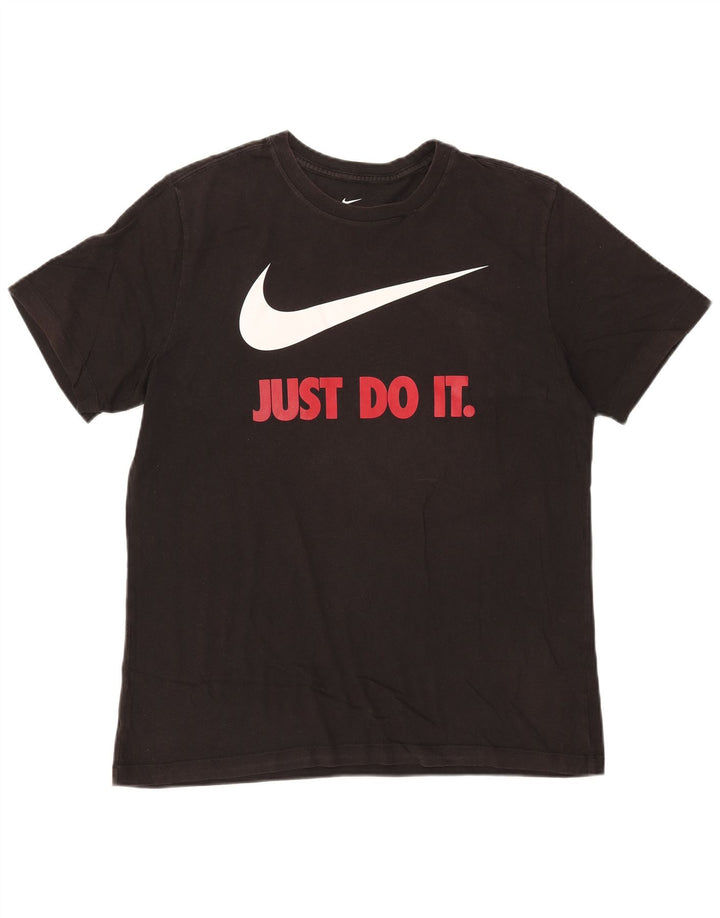 NIKE Mens Graphic T-Shirt Top Large Black Cotton