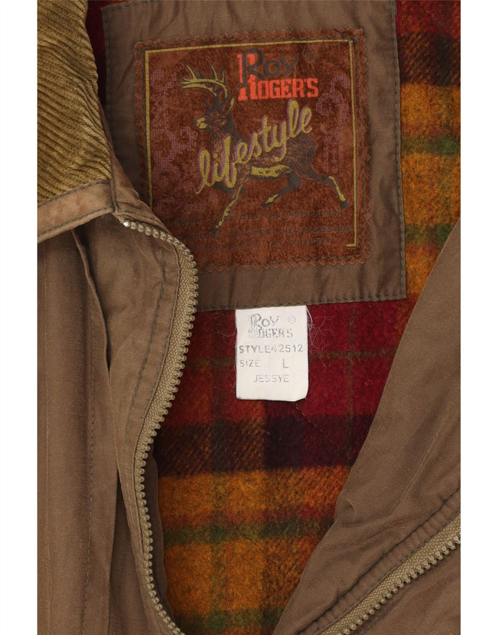 Roy Rogers Mens Loose Fit Utility Jacket UK 40 Large Brown Cotton