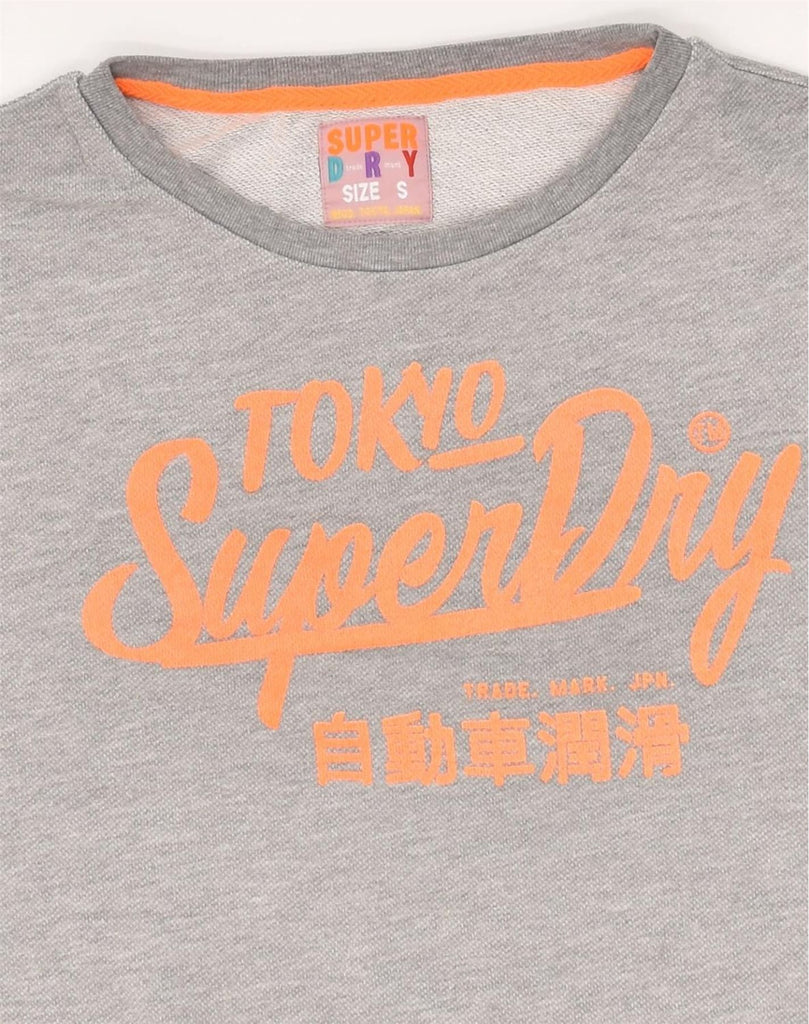 SUPERDRY Mens Graphic Sweatshirt Jumper Small Grey Cotton | Vintage Superdry | Thrift | Second-Hand Superdry | Used Clothing | Messina Hembry 