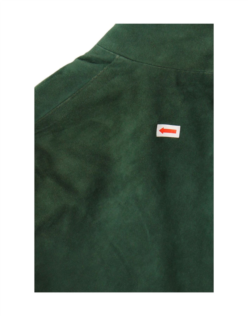 KONEN Mens Suede Bomber Jacket IT 56 3XL Green Leather Vintage Konen and Second-Hand Konen from Messina Hembry 