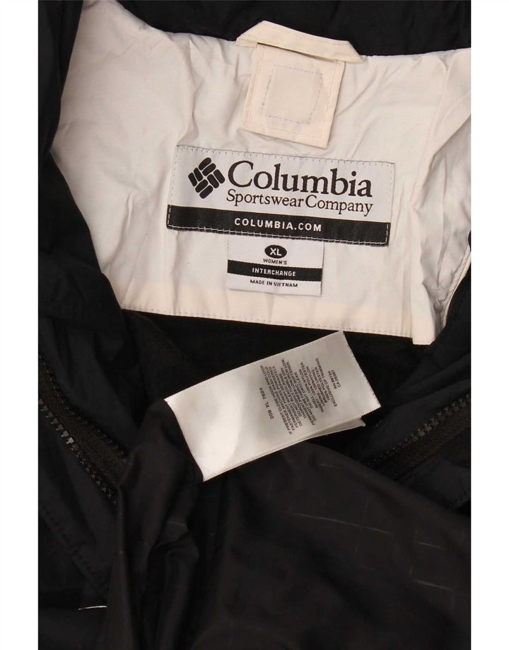 Columbia Womens Interchange Windbreaker Jacket UK 18 XL Black Colourblock