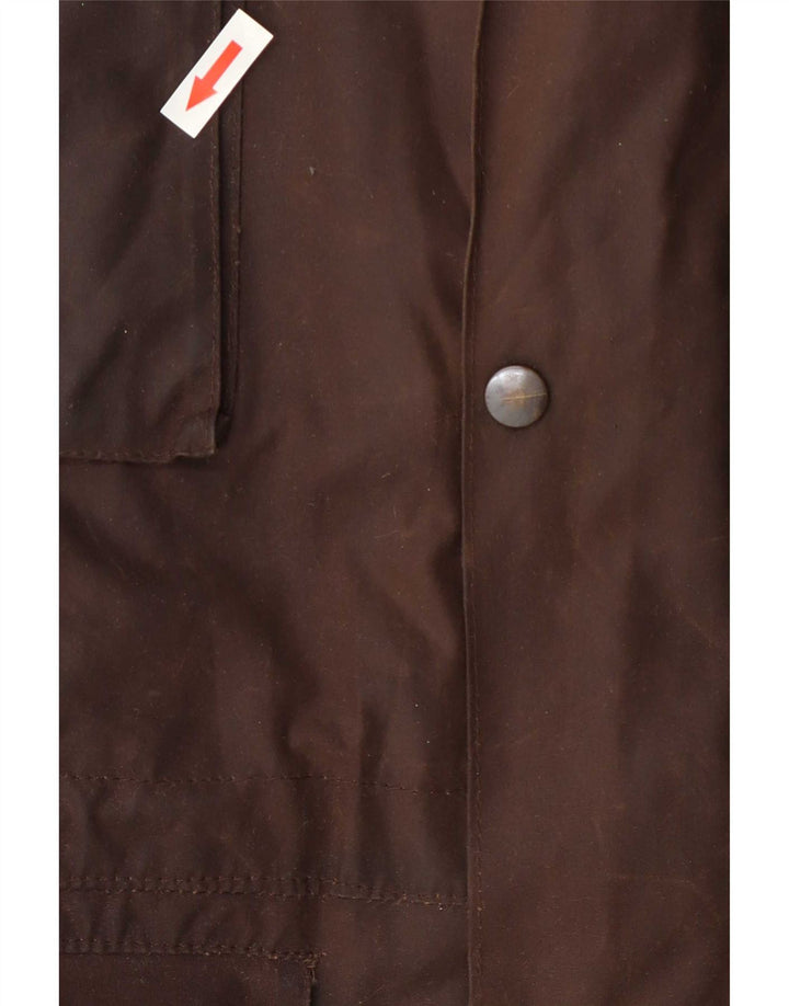 Vintage Mens Waxed Cotton Jacket UK 38 Medium Brown