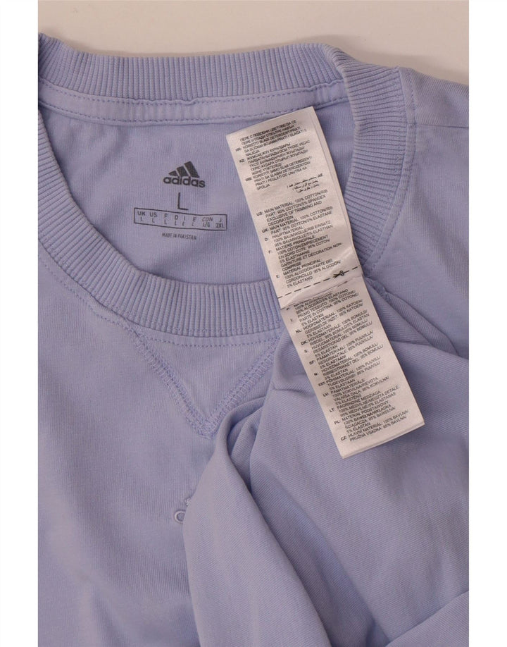 Adidas Mens T-Shirt Top Large Purple Cotton