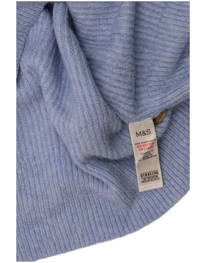 Marks & Spencer Womens Cardigan Sweater UK 14 Large Blue Acrylic