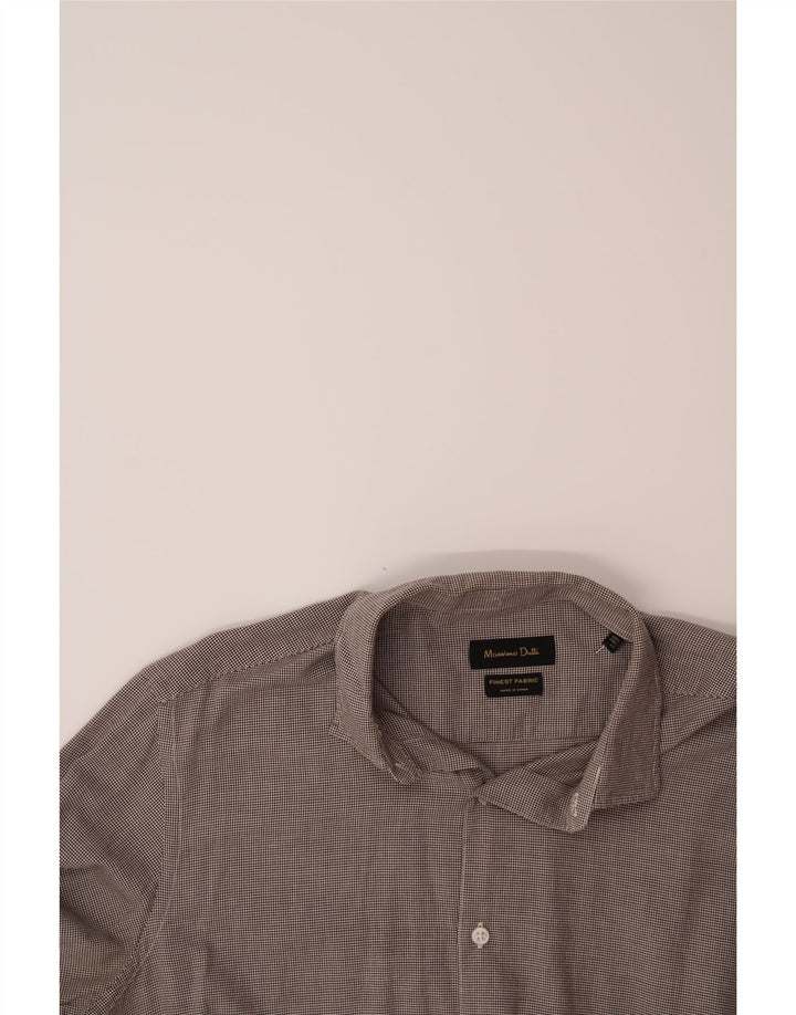 MASSIMO DUTTI Mens Shirt Large Grey Spotted Cotton Vintage Massimo Dutti and Second-Hand Massimo Dutti from Messina Hembry 