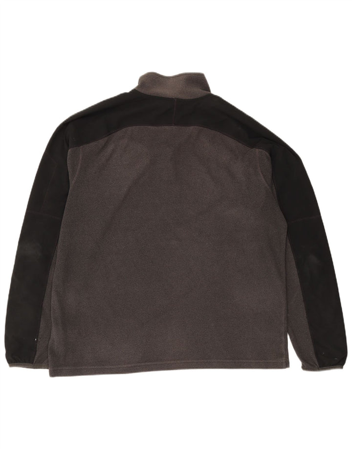 The North Face Mens Zip Neck Fleece Jumper Large Grey Colourblock Polyester
