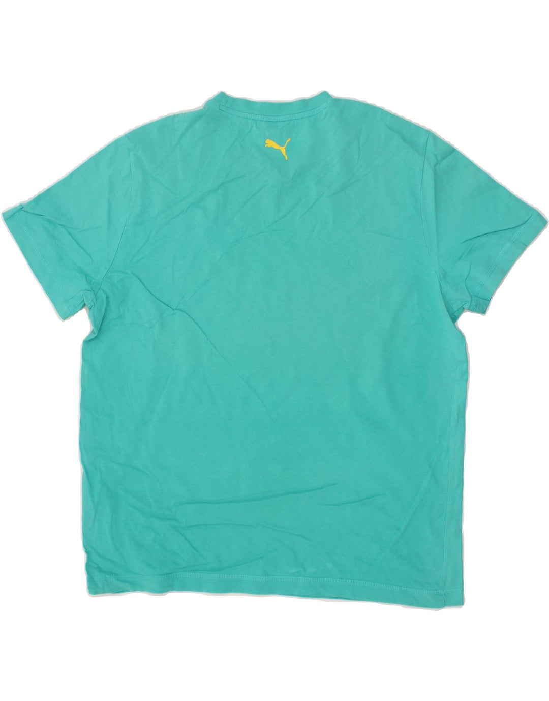 PUMA Mens Graphic T-Shirt Top XL Turquoise Cotton Vintage Puma and Second-Hand Puma from Messina Hembry 