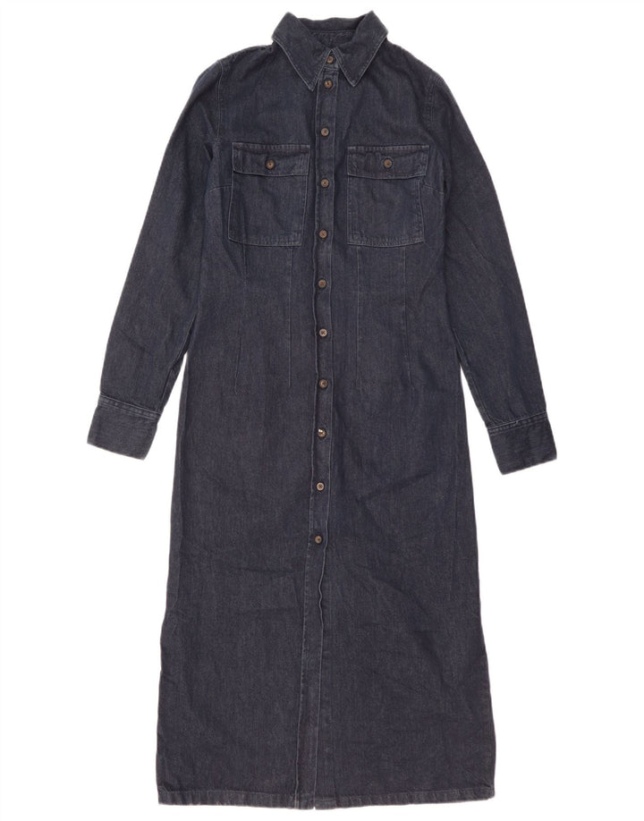 Zara Womens Denim Dress UK 10 Small Blue Cotton