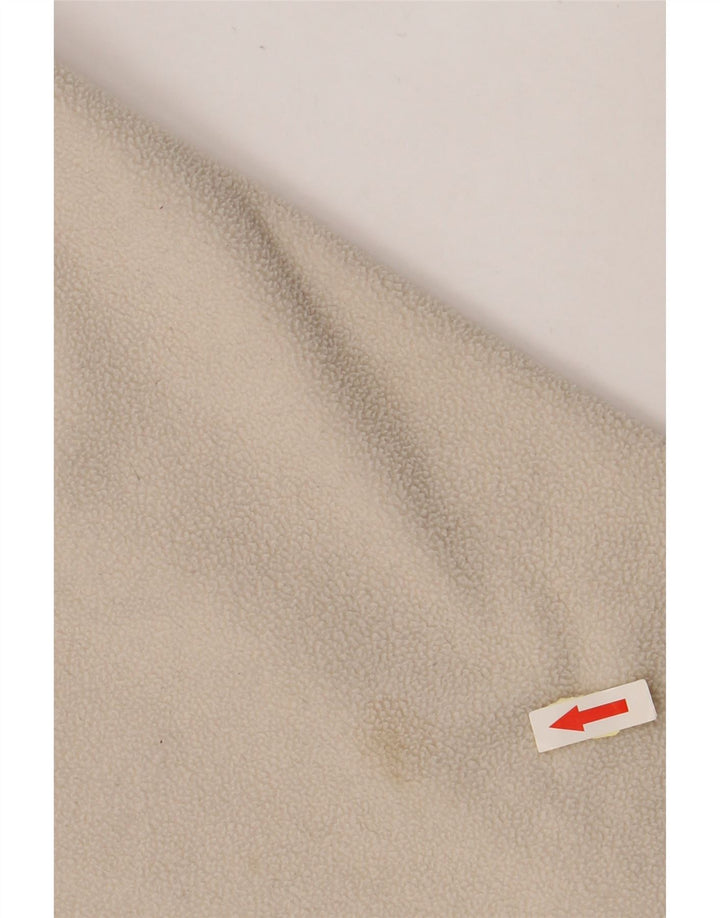 KAPPA Mens Zip Neck Fleece Jumper Large Off White Polyester