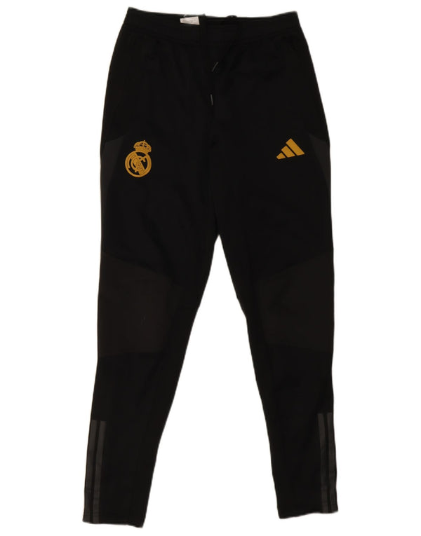 Adidas Mens Real Madrid Tracksuit Trousers Small Black Colourblock