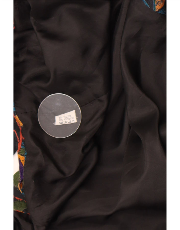 Vintage Womens Abstract Pattern Bolero Jacket UK 14 Medium Multicoloured