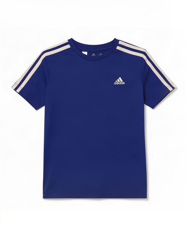 Adidas Boys Aeroready T-Shirt Top 8-9 Years Blue Polyester