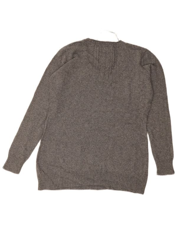 Fat Face Womens Crew Neck Jumper Sweater UK 16 Large Grey Flecked Cotton